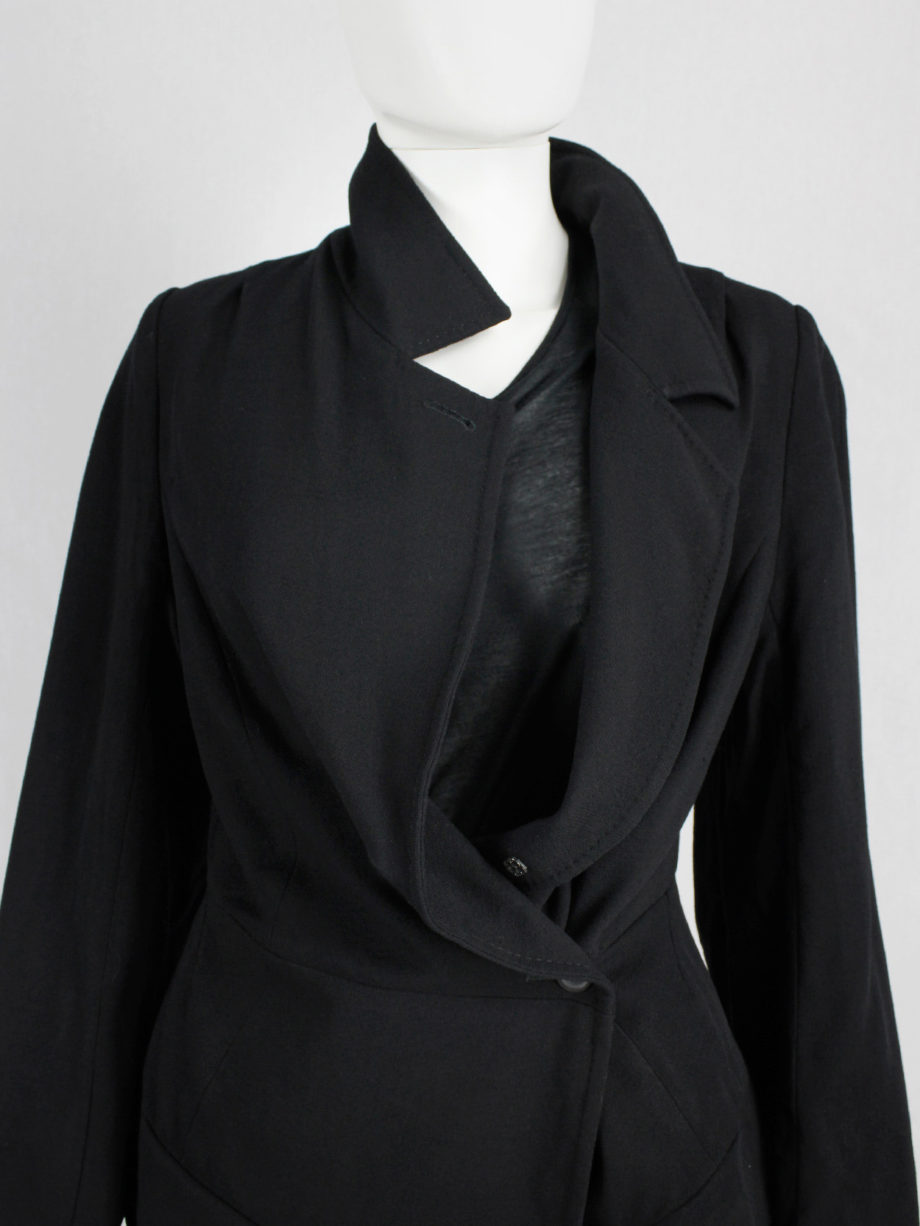 Ann Demeulemeester black asymmetric cutaway blazer pre-1997 (7)