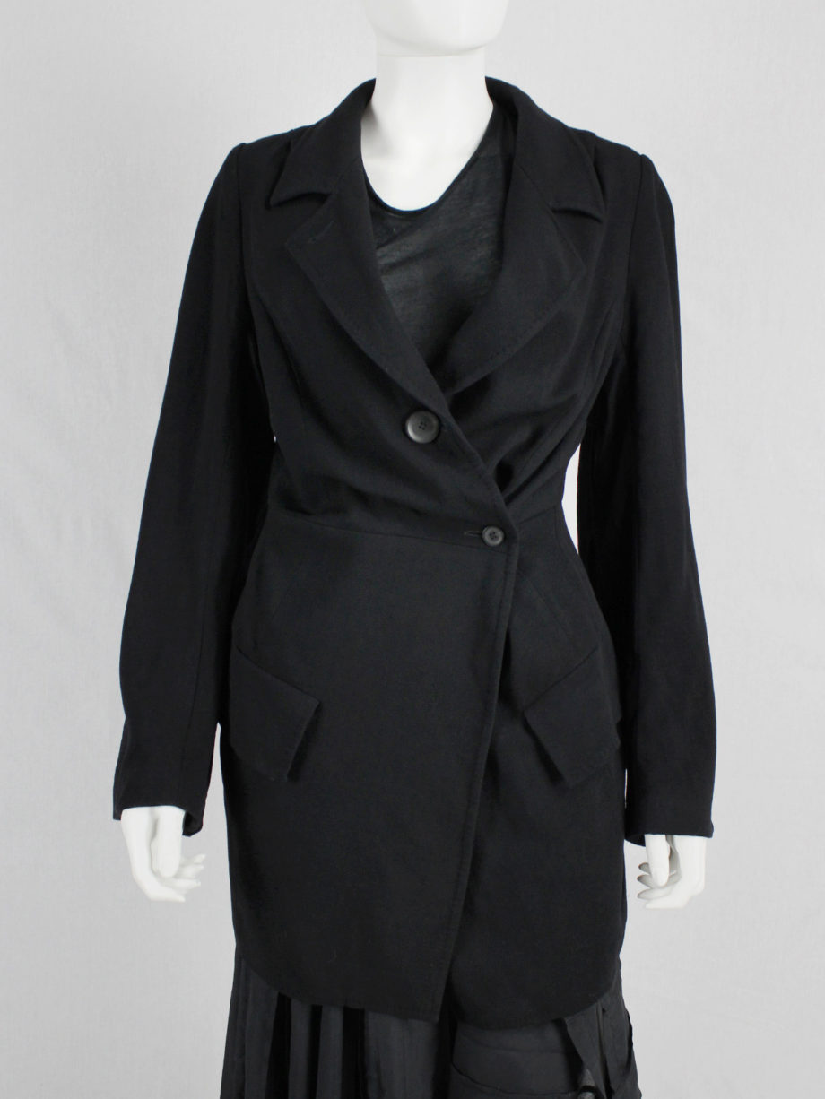 Ann Demeulemeester black asymmetric cutaway blazer pre-1997 (9)