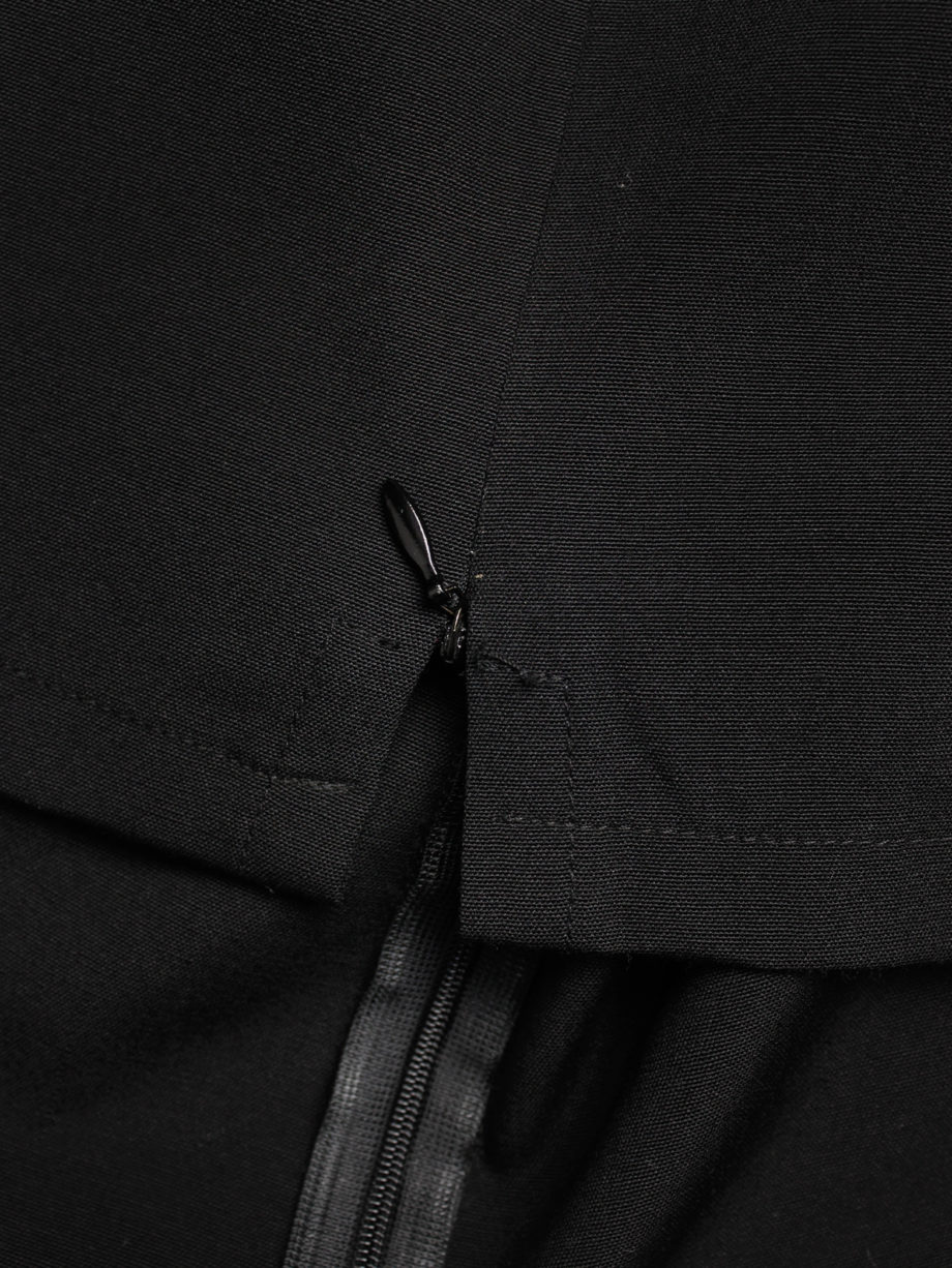 Ann Demeulemeester black maxi skirt with high zipper slit 1990s 90s (10)