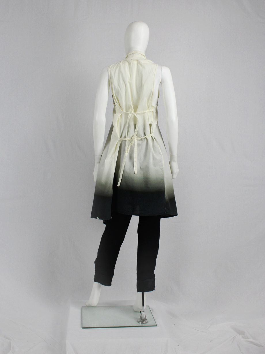 Ann Demeulemeester white and black ombre draped shirtdress with straps spring 2007 (12)