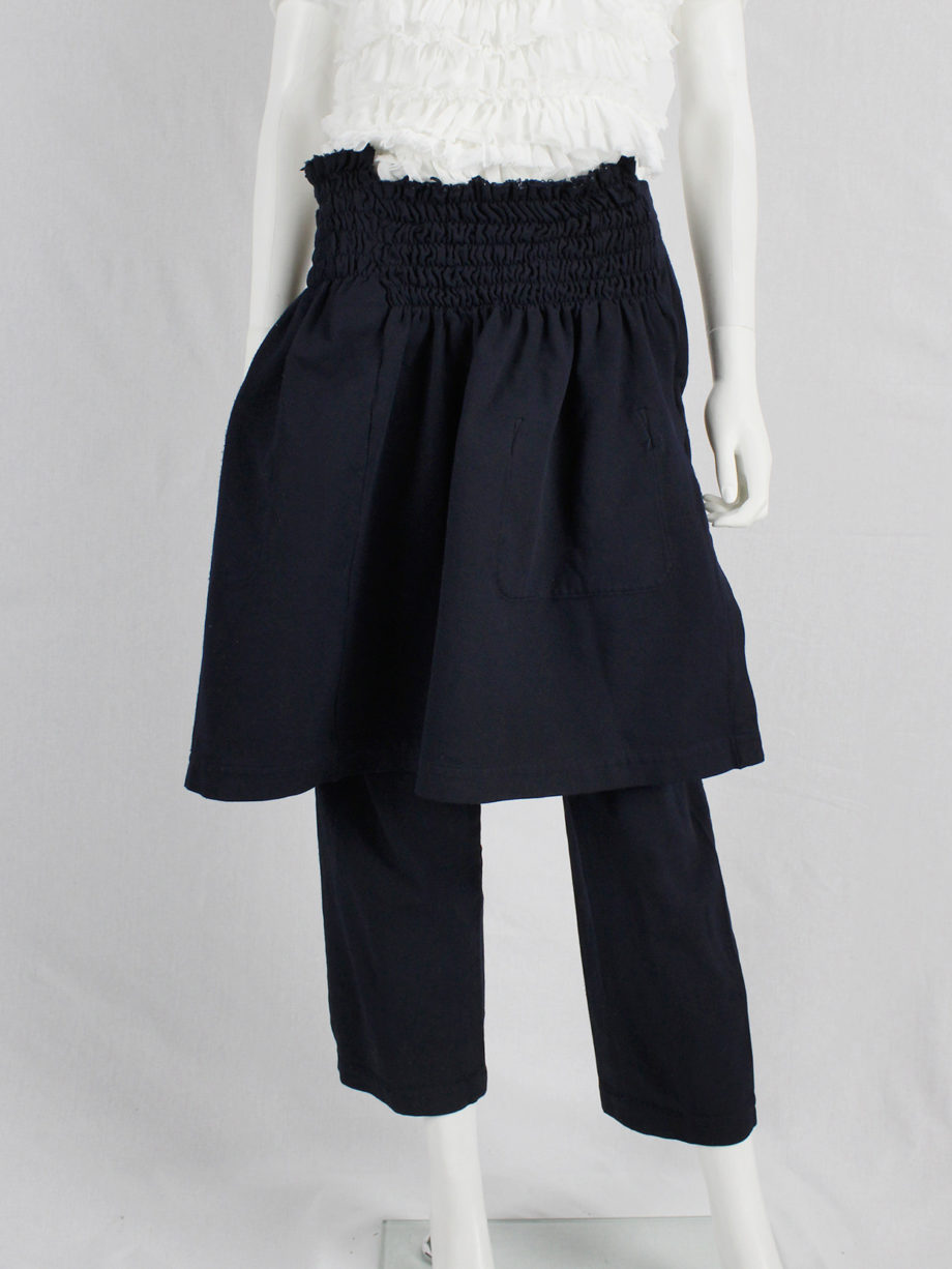 Comme des Garçons blue trousert with skirted front panel spring 2002 (3)