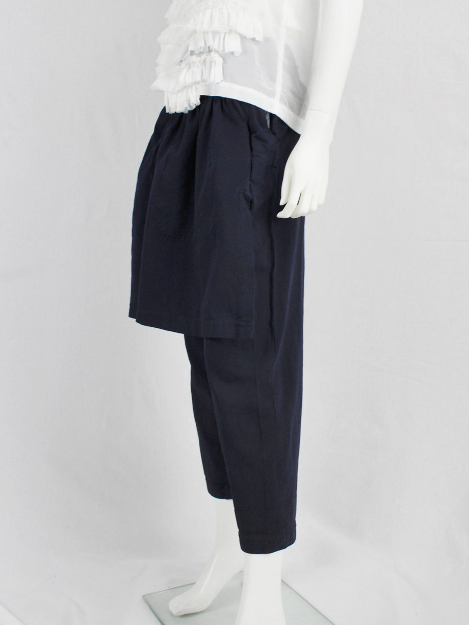 Comme des Garçons blue trousert with skirted front panel spring 2002 (9)