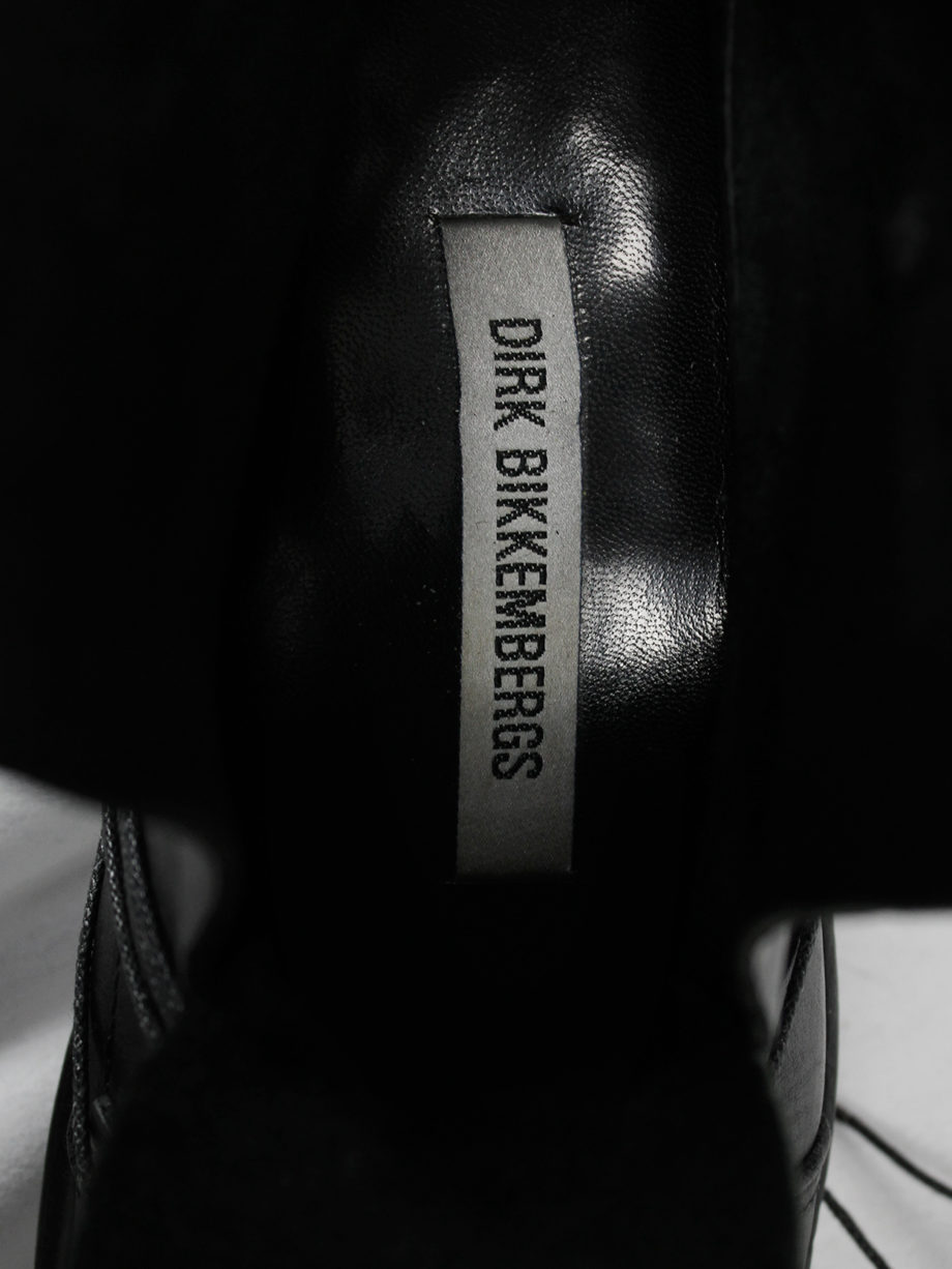 Dirk Bikkembergs black mountaineering boots with laces through the soles 1990s (1)