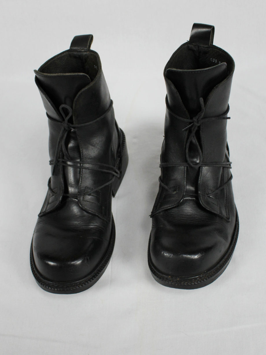 Dirk Bikkembergs black tall boots with laces through the soles (1)