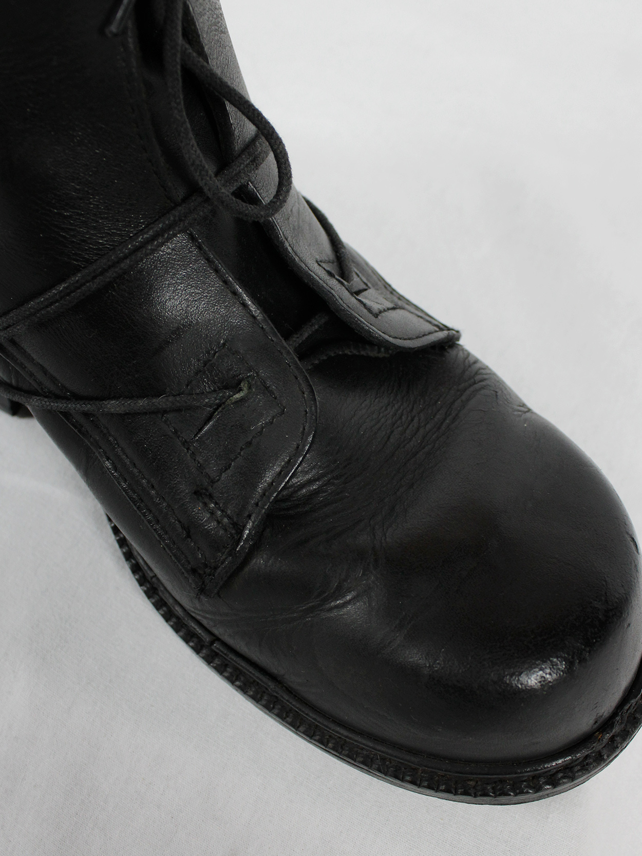 Dirk Bikkembergs black tall boots with laces through the soles (21)