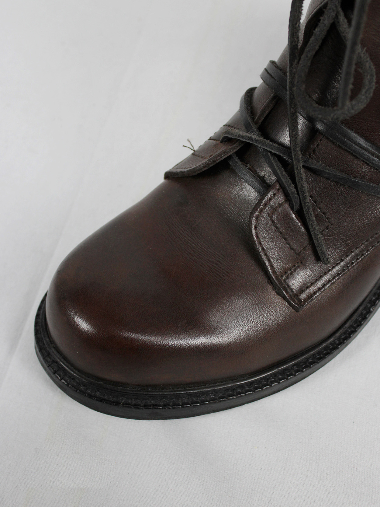 Dirk Bikkembergs brown tall boots with laces through the soles vaniitas (2)
