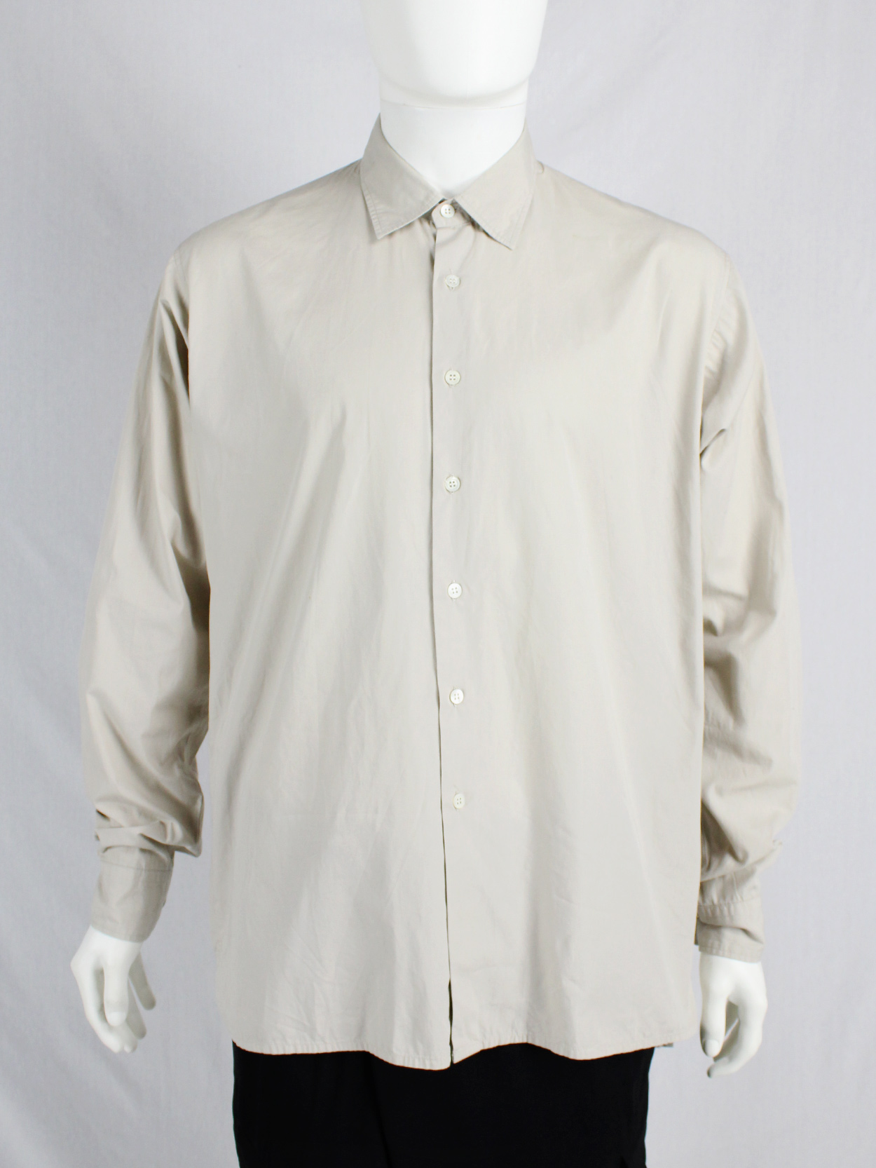 Dries Van Noten beige oversized shirt with straight fit - V A N II T A S