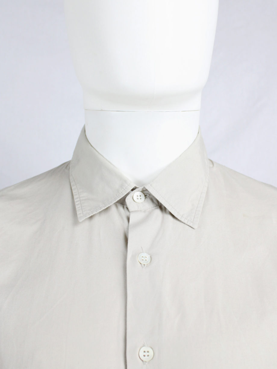Dries Van Noten beige oversized shirt with straight fit (2)