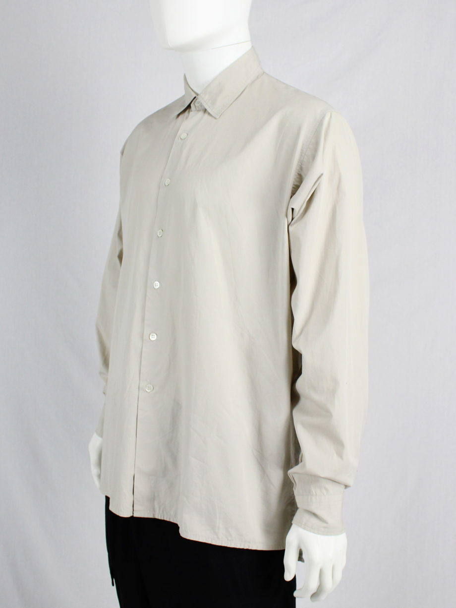 Dries Van Noten beige oversized shirt with straight fit (5)