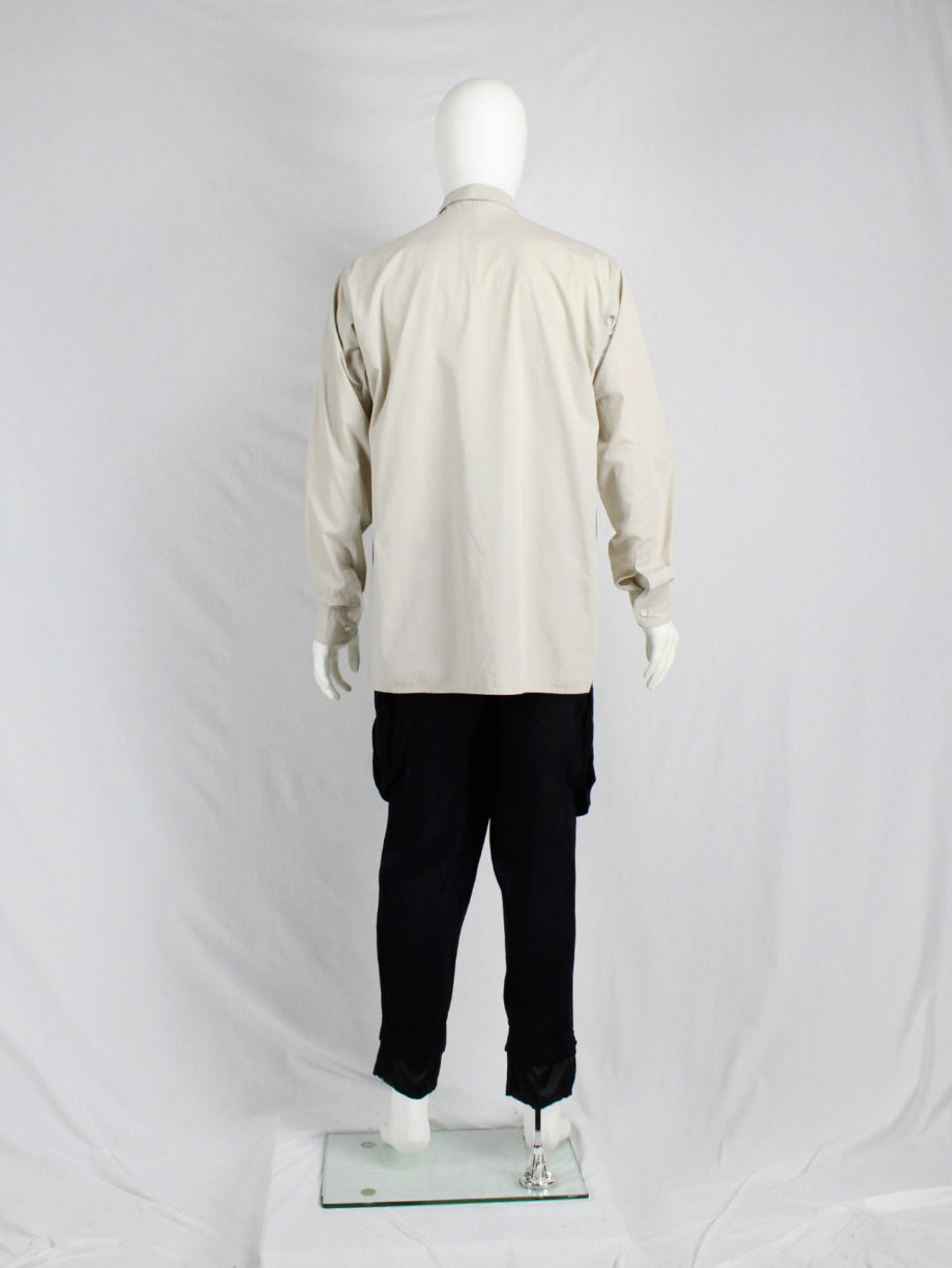 Dries Van Noten beige oversized shirt with straight fit (7)