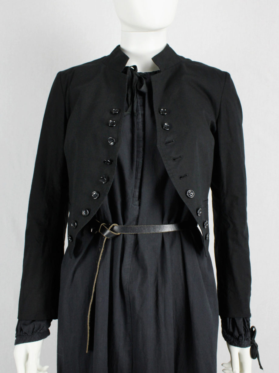 Y’s Yohji Yamamoto black cropped victorian blazer with curved rows of buttons (1)