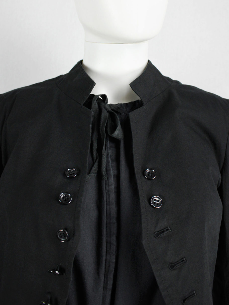 Y’s Yohji Yamamoto black cropped victorian blazer with curved rows of buttons (2)
