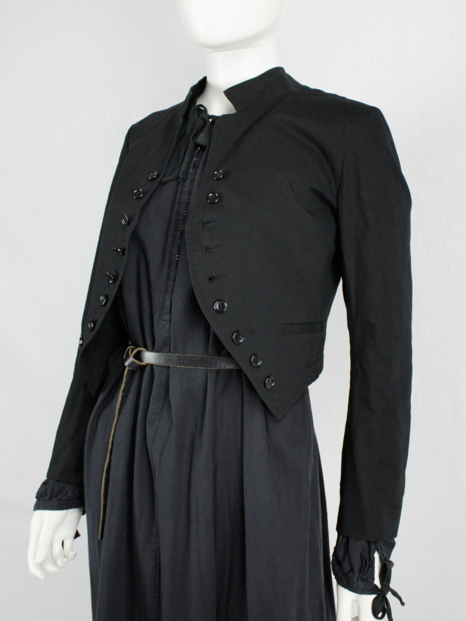Y’s Yohji Yamamoto black cropped victorian blazer with curved rows of buttons (3)