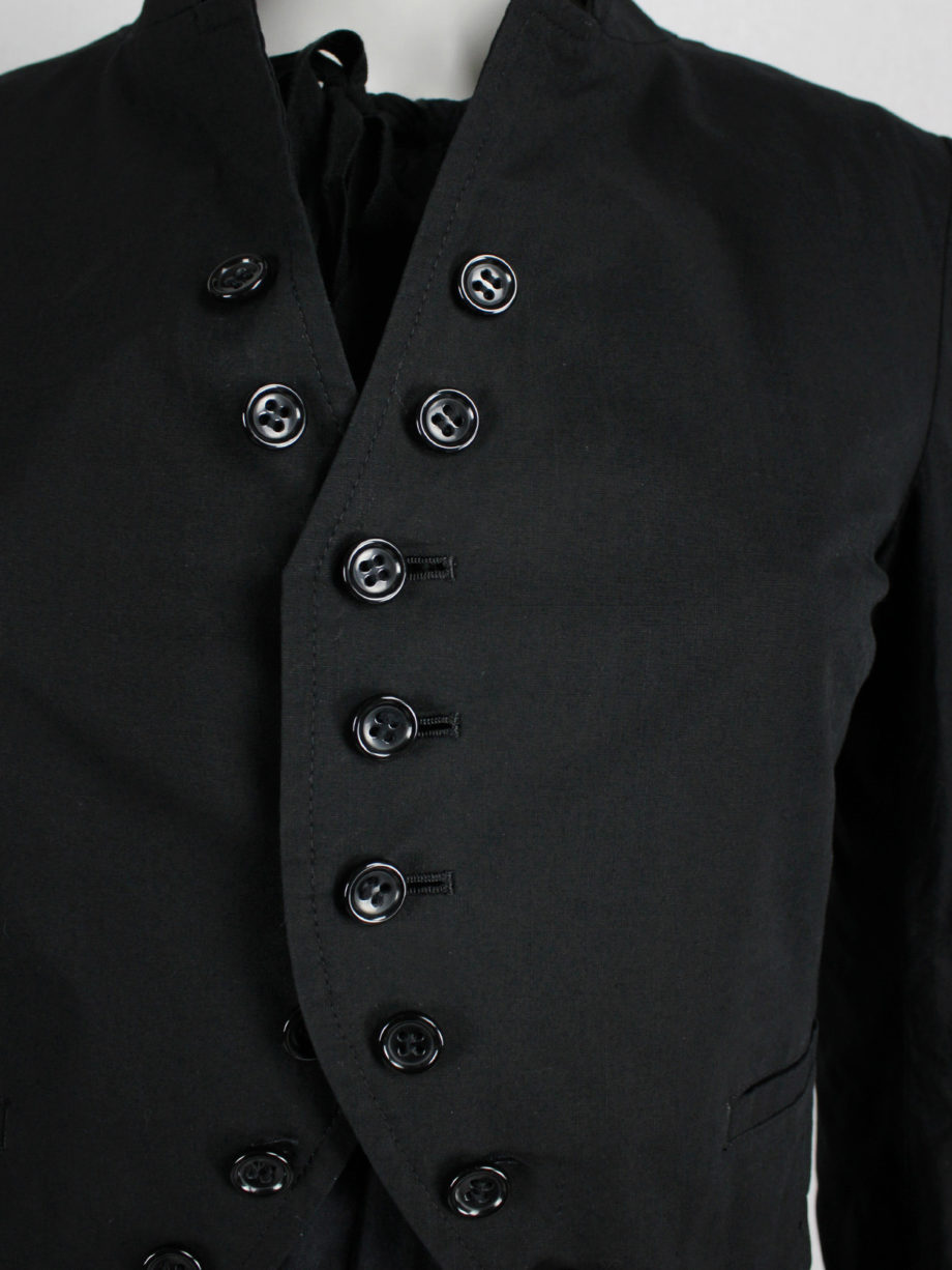 Y’s Yohji Yamamoto black cropped victorian blazer with curved rows of buttons (6)