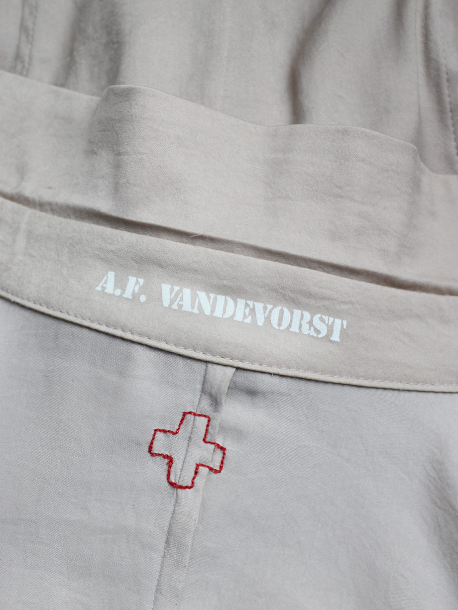 vaniitas A.F. Vandevorst salmon pink shirt with draped panel across the front (12)