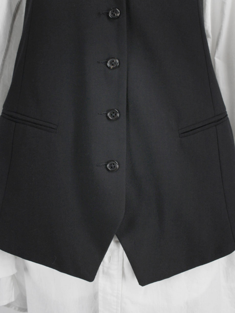 vaniitas Ann Demeulemeester black waistcoat with open satin back and straps runway spring 2008 (14)
