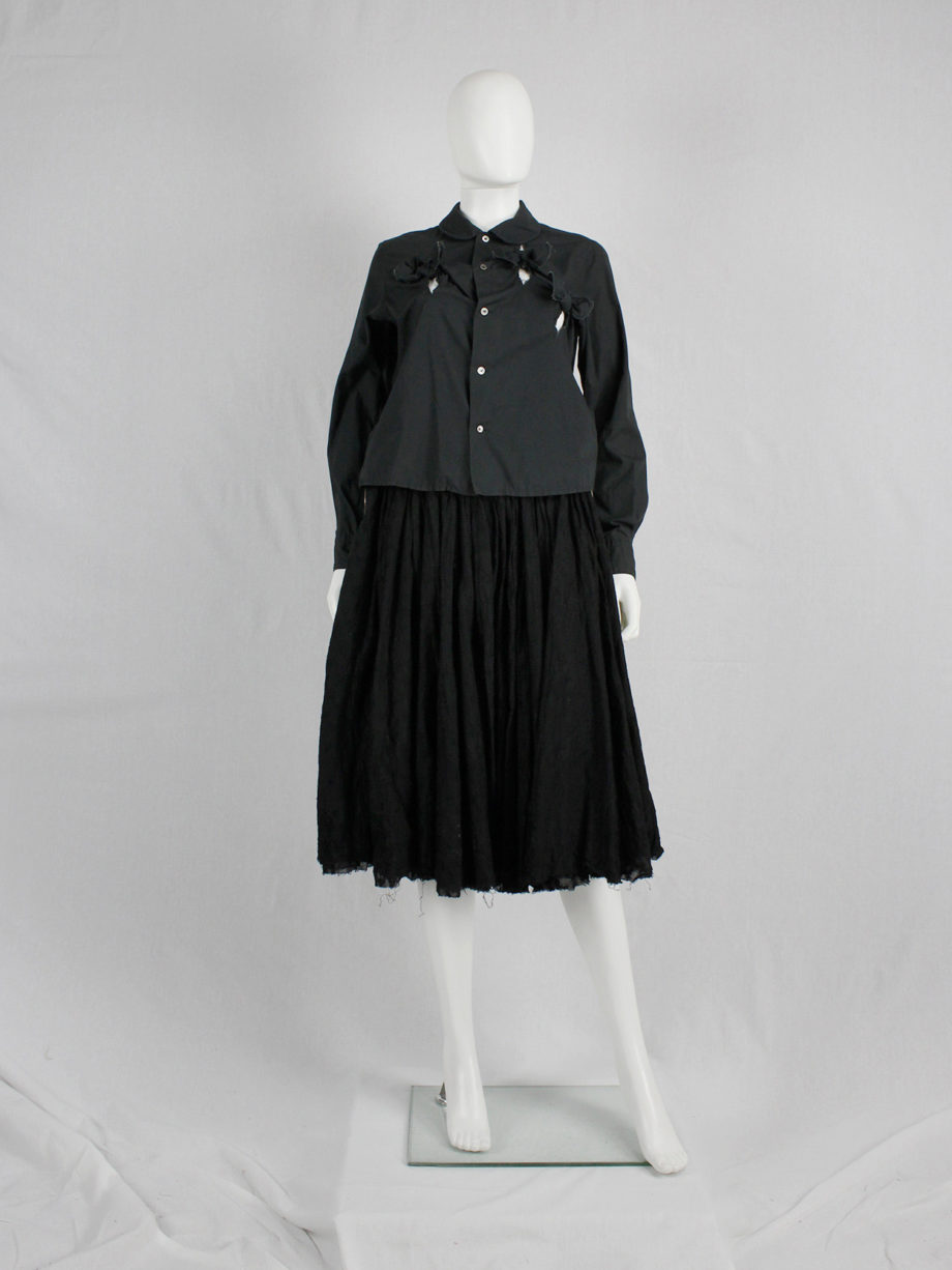 vaniitas Comme des Garcons black shirt with slits and three bows spring 2002 (4)