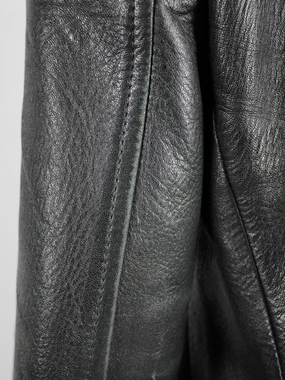 vaniitas Haider Ackermann black leather biker blazer with padded shoulder details fall 2012 (13)