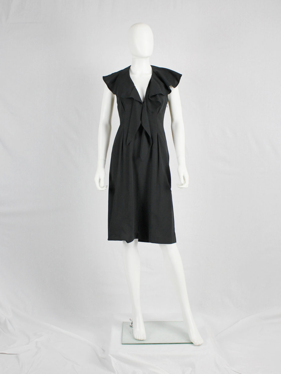 vaniitas Maison Martin Margiela black dress with semi-detached draped collar spring 2007 (1)