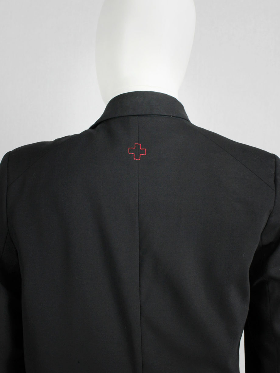 vaniitas vintage A.F. Vandevorst black asymmetric jacket with draped volume (11)
