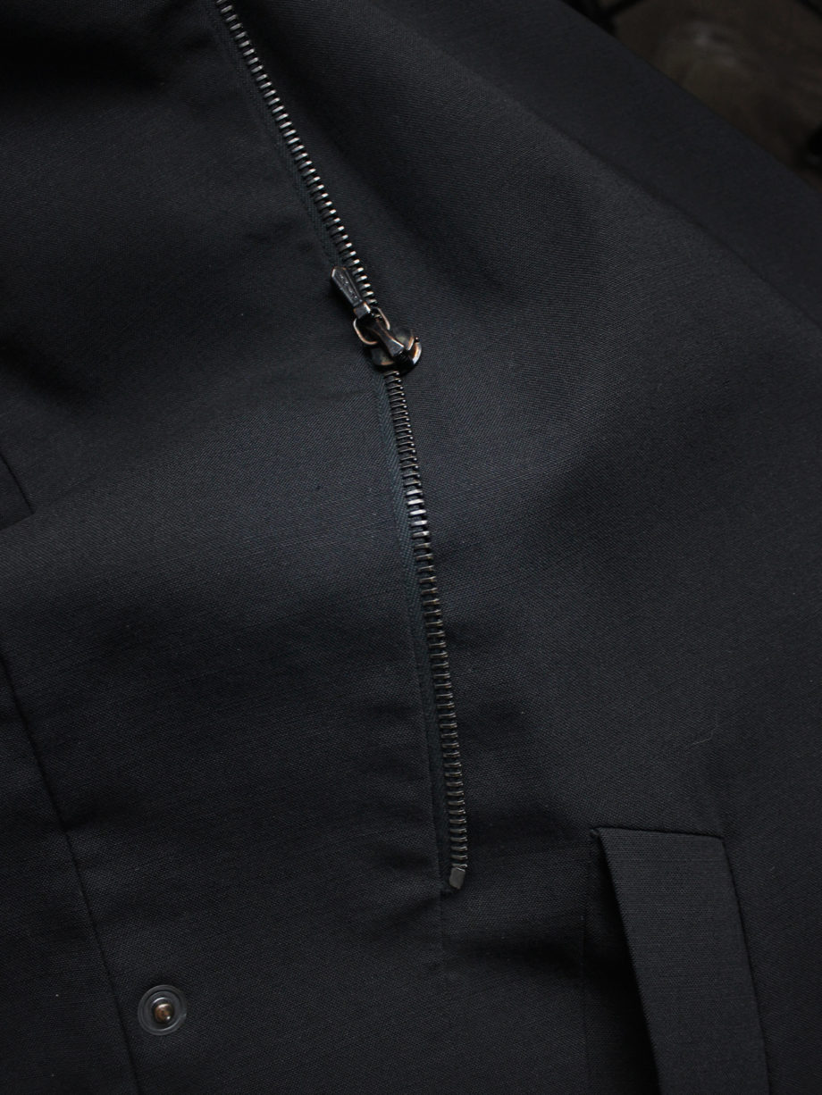vaniitas vintage A.F. Vandevorst black asymmetric jacket with draped volume (13)