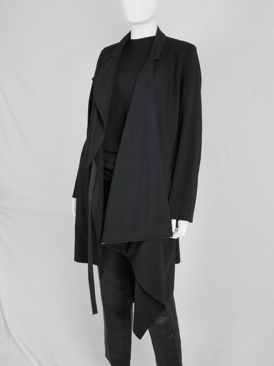 vaniitas vintage A.F. Vandevorst black asymmetric jacket with draped volume (2)