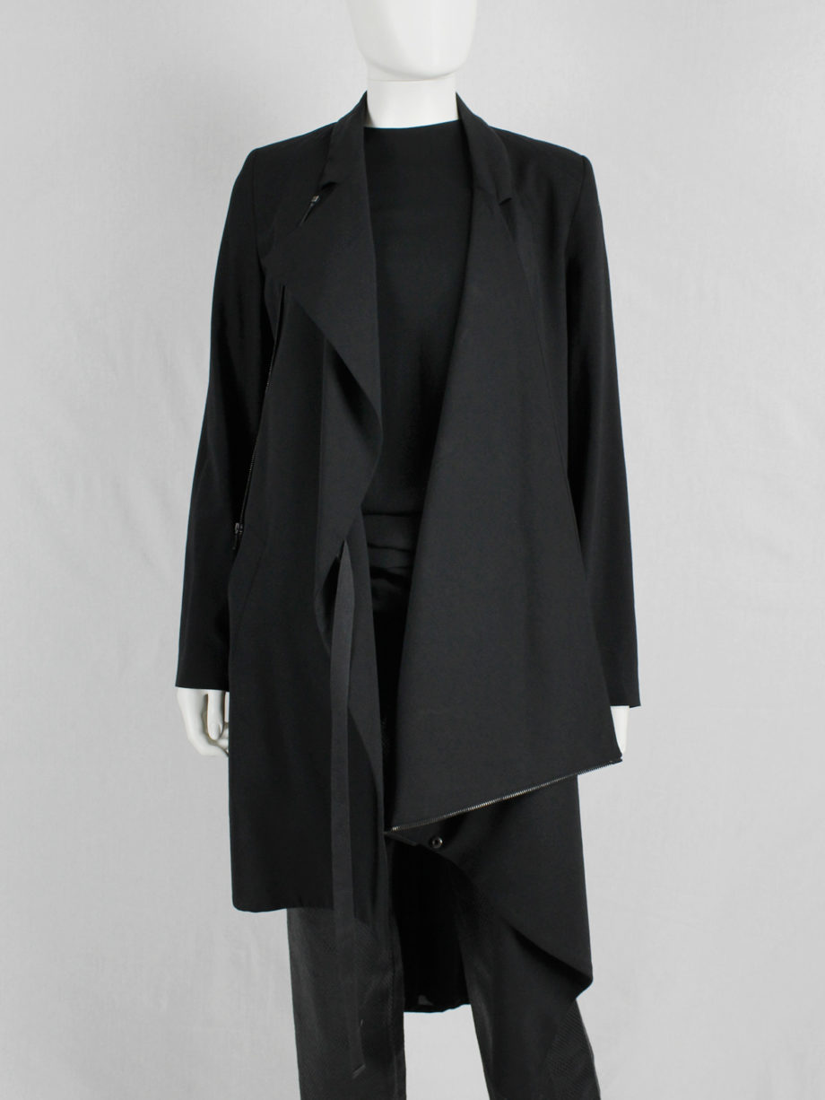 vaniitas vintage A.F. Vandevorst black asymmetric jacket with draped volume (3)
