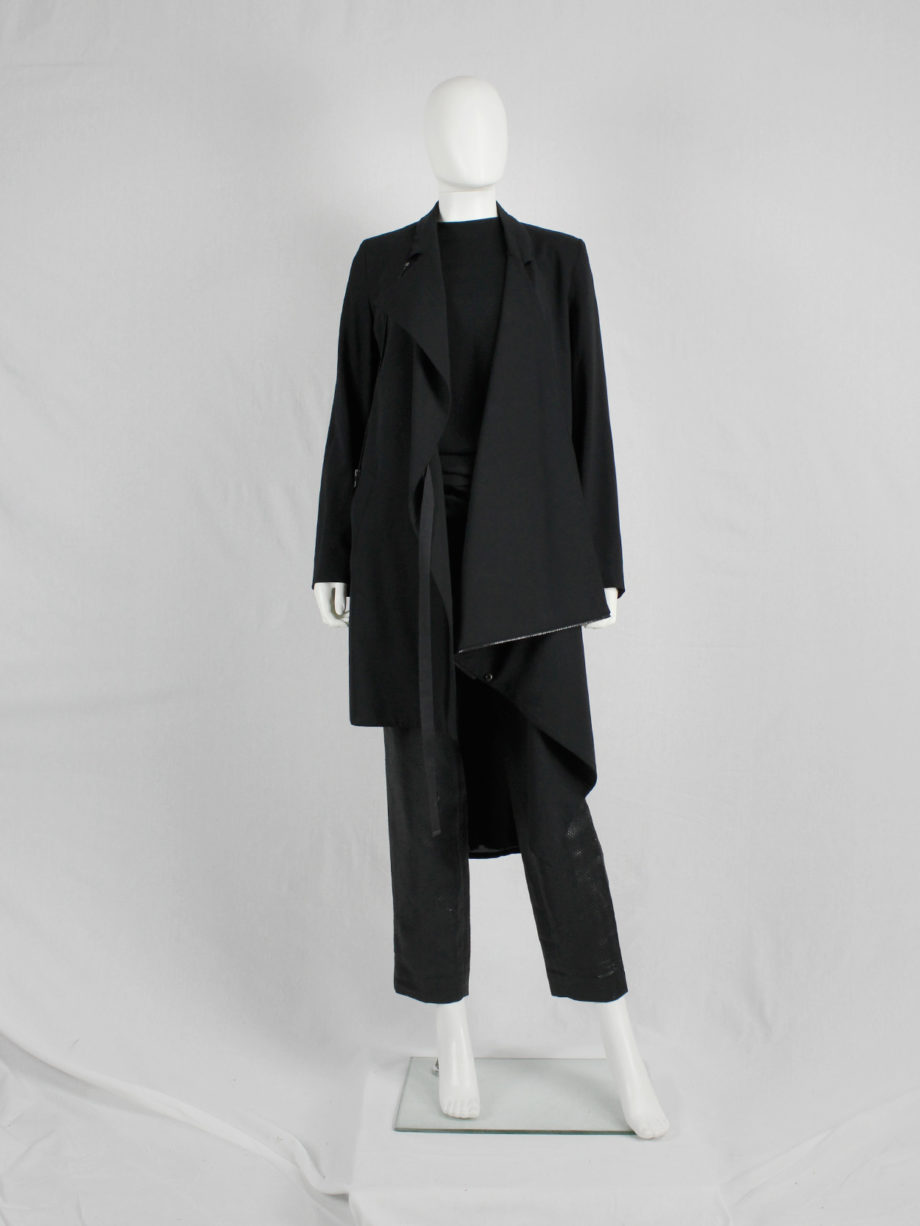 vaniitas vintage A.F. Vandevorst black asymmetric jacket with draped volume (4)