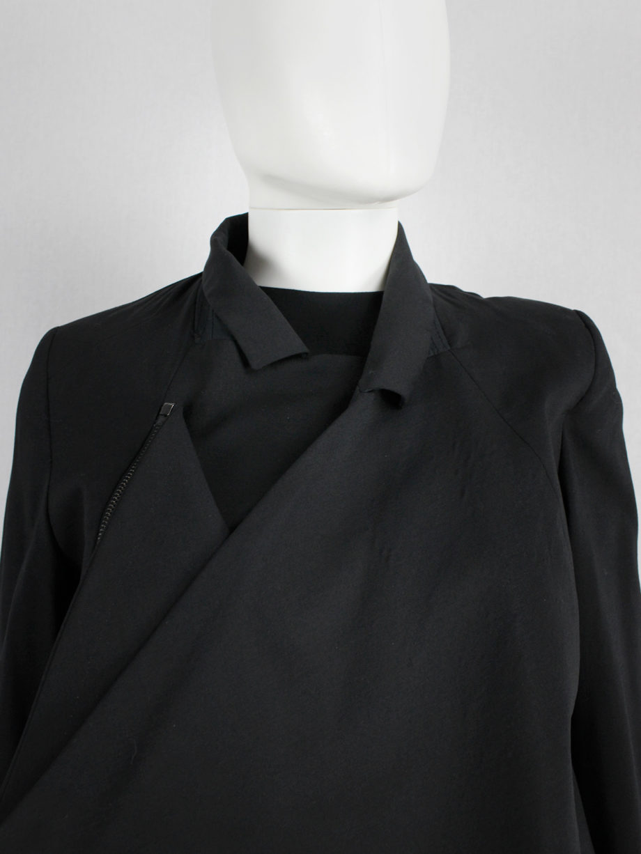 vaniitas vintage A.F. Vandevorst black asymmetric jacket with draped volume (8)