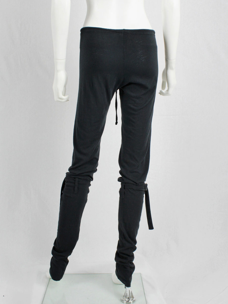 vaniitas vintage Ann Demeulemeester black leggings with belt straps (3)