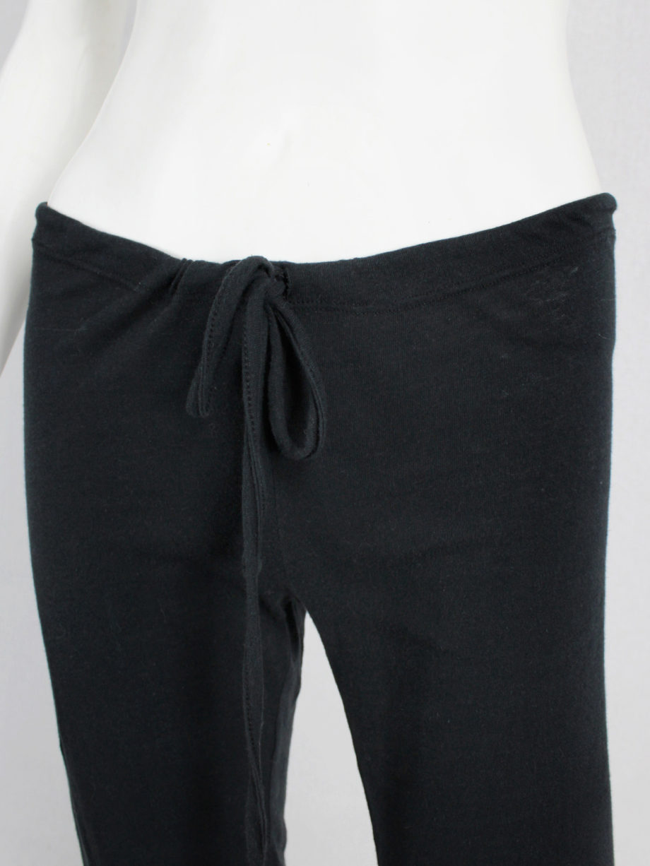 vaniitas vintage Ann Demeulemeester black leggings with belt straps (7)
