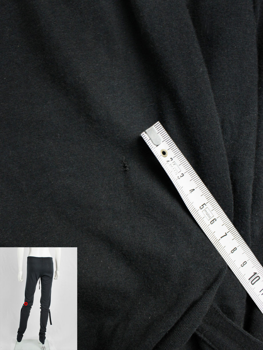 vaniitas vintage Ann Demeulemeester black leggings with belt straps (9)