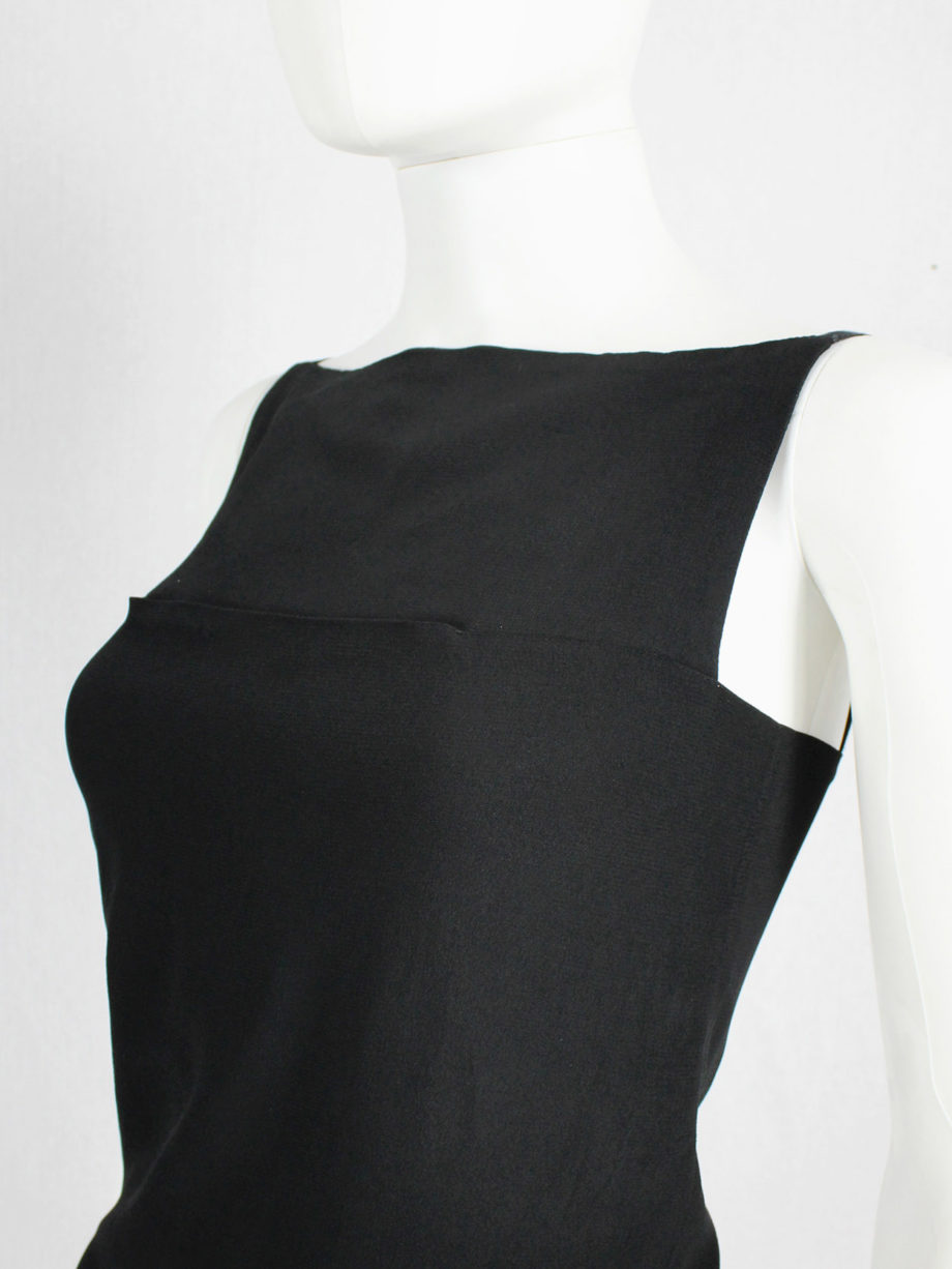 vaniitas vintage Ann Demeulemeester black slip dress with slit above the bust spring 1997 (6)