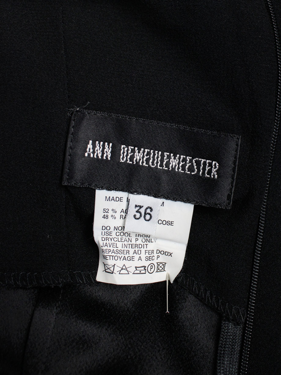 vaniitas vintage Ann Demeulemeester black slip dress with slit above the bust spring 1997 (9)