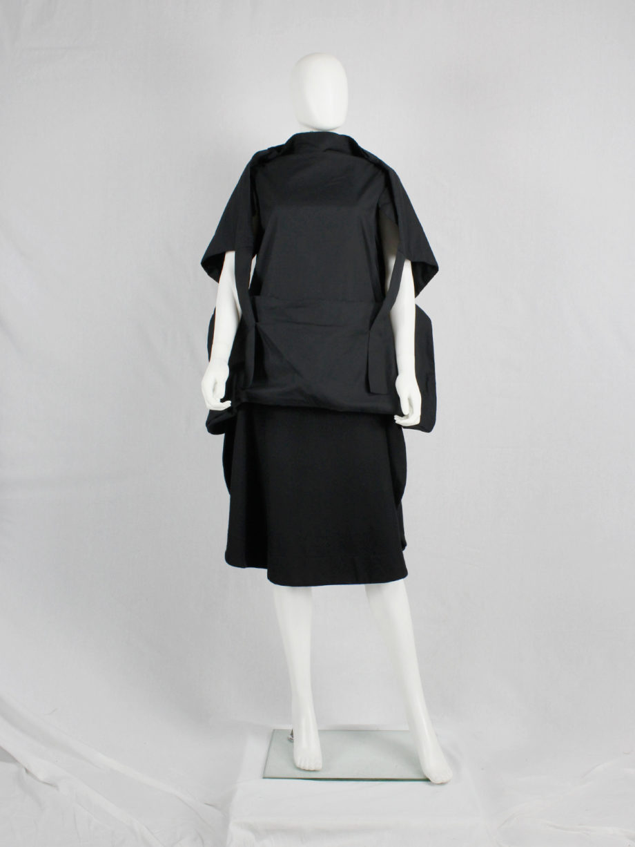 vaniitas vintage Comme des Garcons black sculptural top with strapped pouch spring 2014 (14)