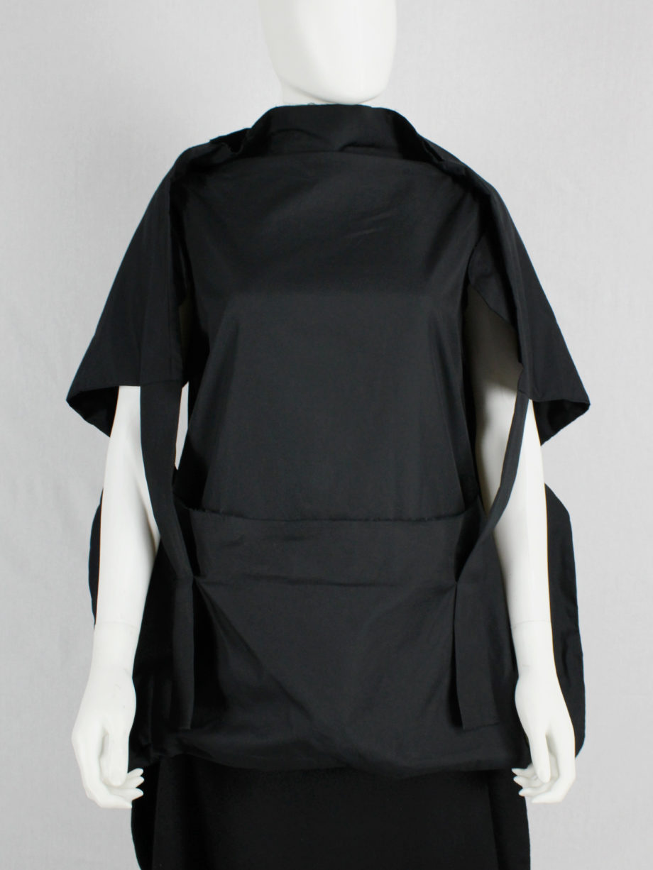 vaniitas vintage Comme des Garcons black sculptural top with strapped pouch spring 2014 (15)