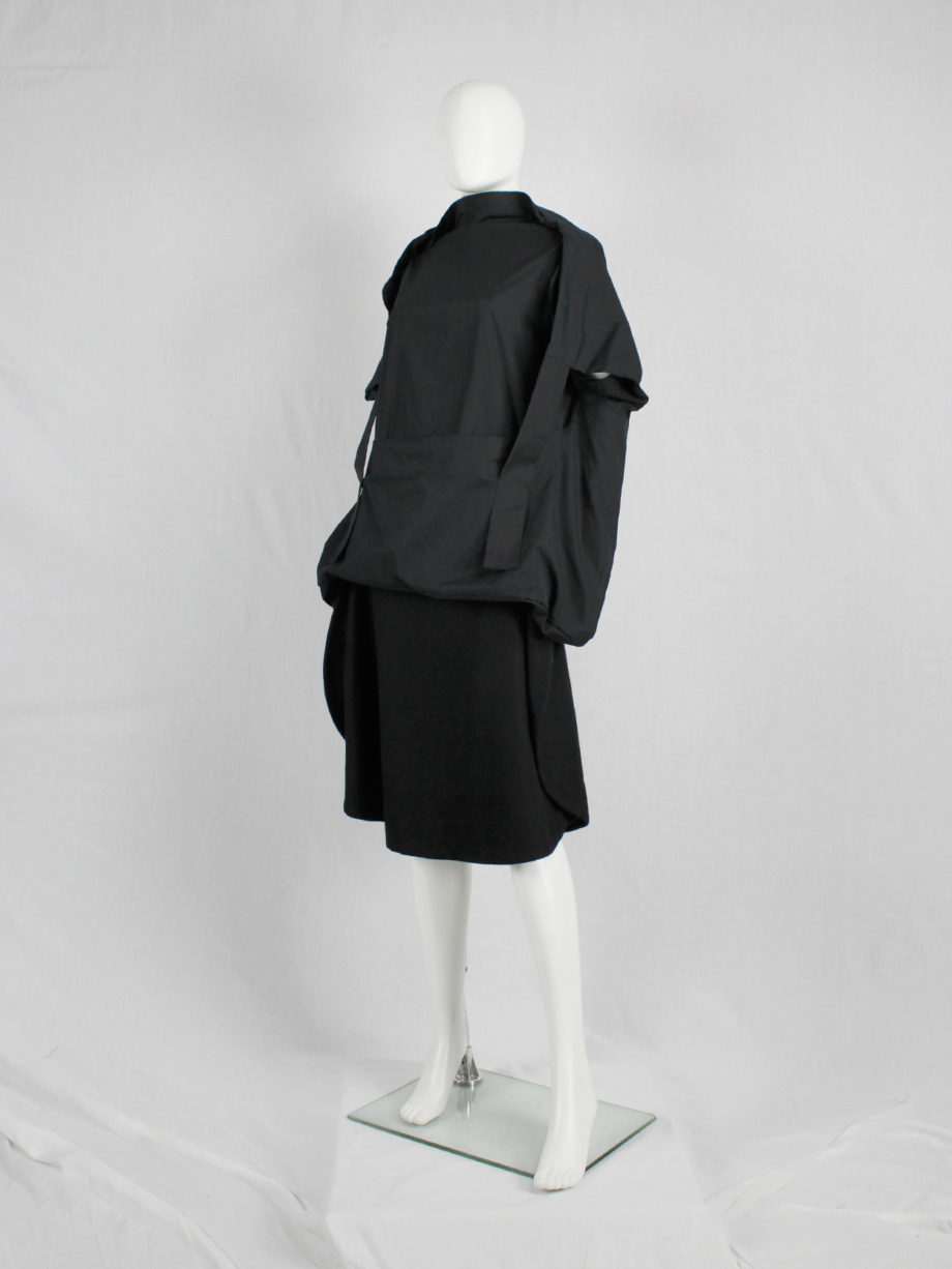 vaniitas vintage Comme des Garcons black sculptural top with strapped pouch spring 2014 (8)