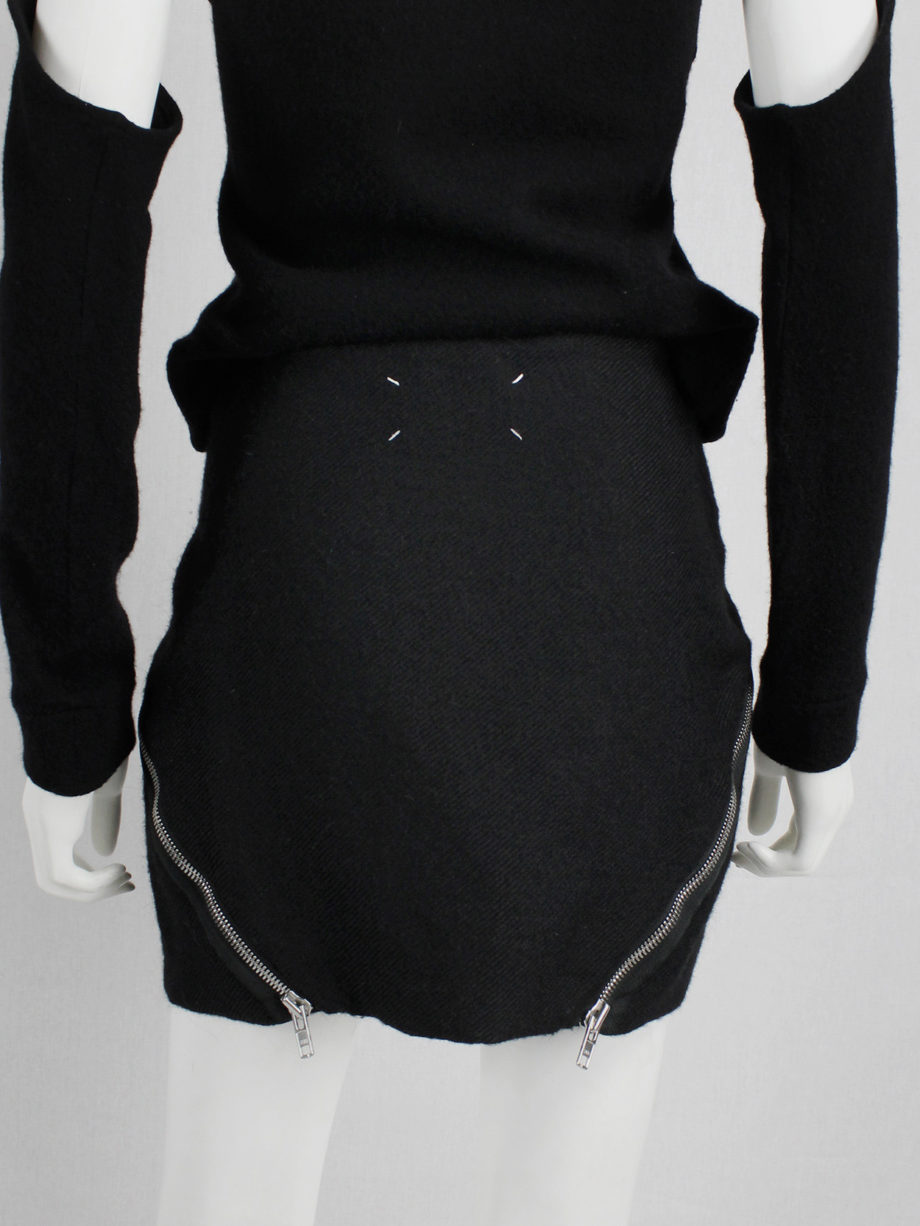 vaniitas vintage Maison Martin Margiela black skirt with diagonal zippers runway fall 2008 (7)