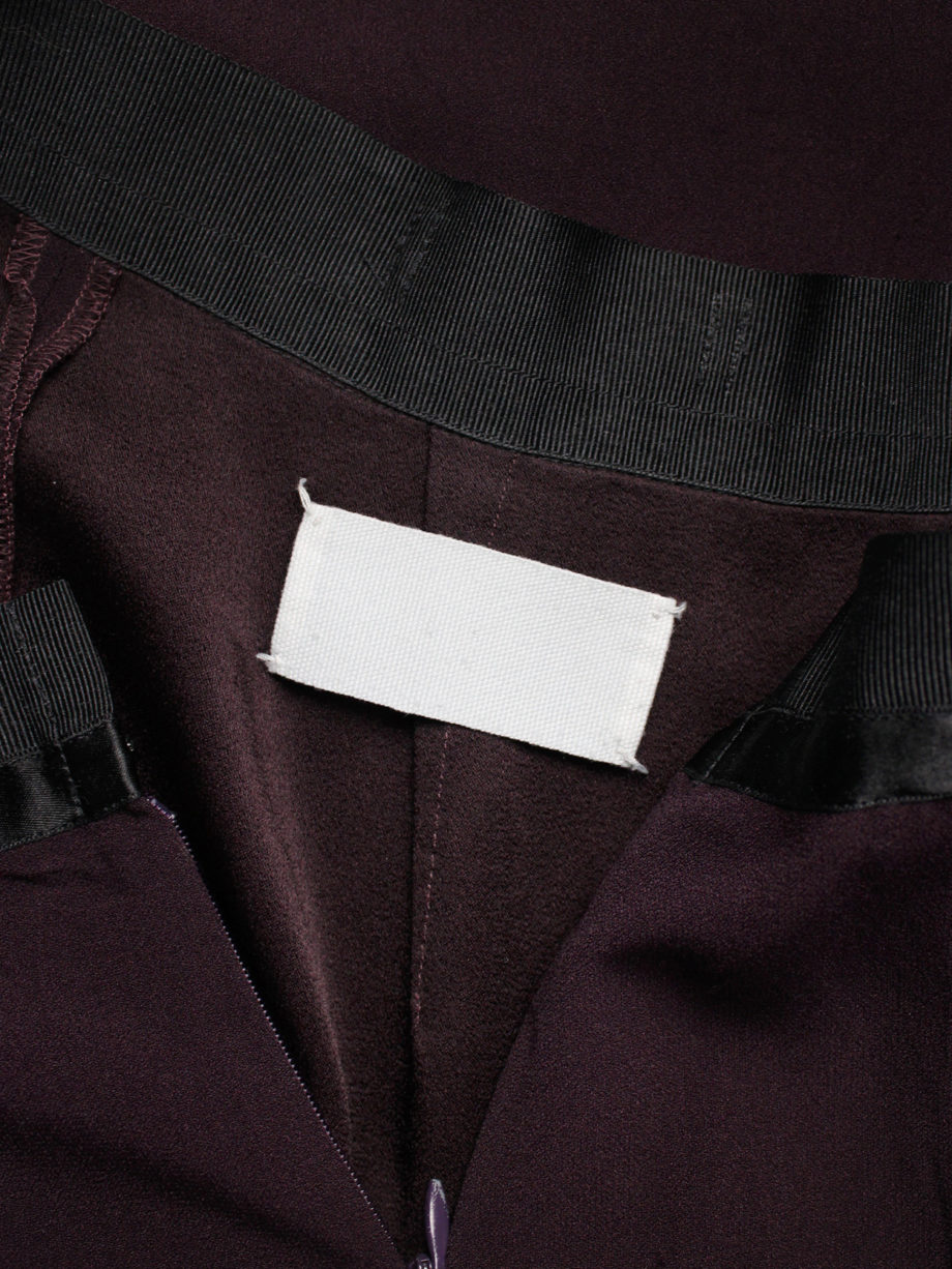 vaniitas vintage Maison Martin Margiela purple backwards maxi skirt with frayed hem fall 2000 (11)