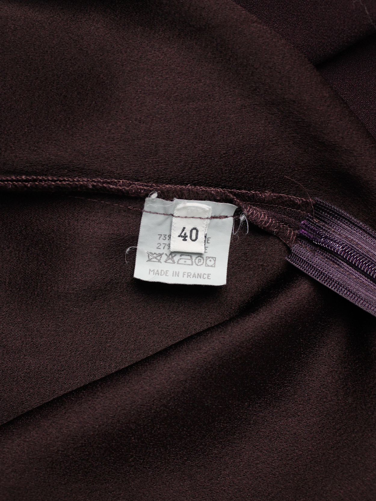 vaniitas vintage Maison Martin Margiela purple backwards maxi skirt with frayed hem fall 2000 (12)