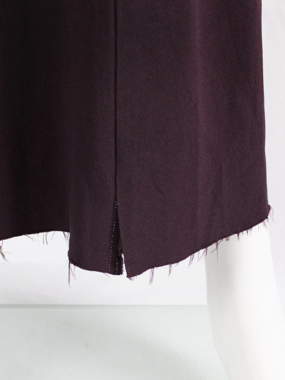 vaniitas vintage Maison Martin Margiela purple backwards maxi skirt with frayed hem fall 2000 (2)