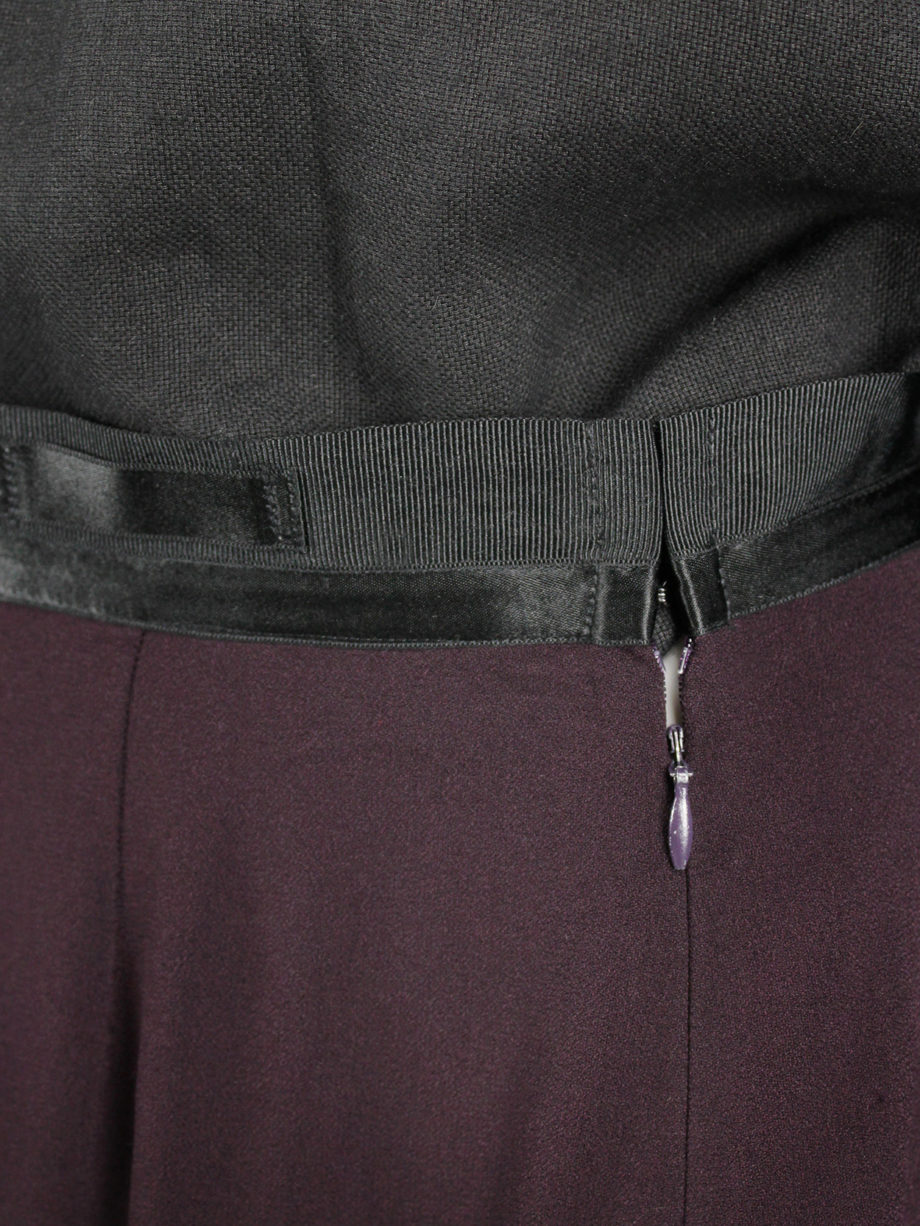 vaniitas vintage Maison Martin Margiela purple backwards maxi skirt with frayed hem fall 2000 (5)