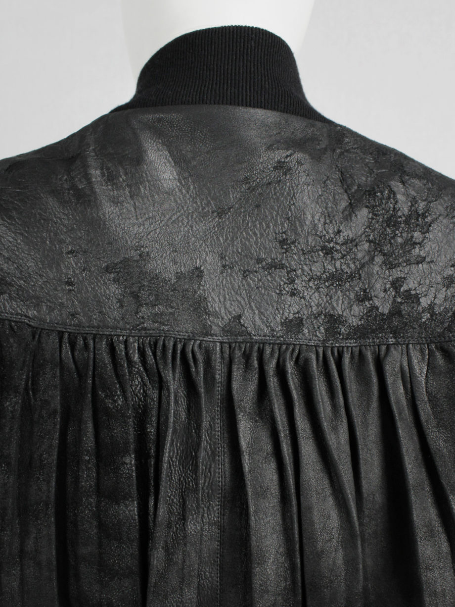 vaniitas vintage Rick Owens black leather bomber jacket with pleated back (10)