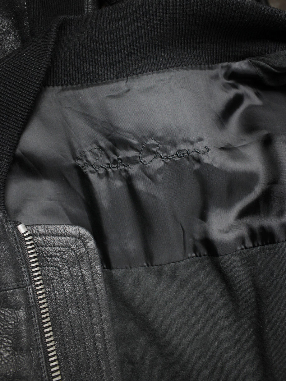 vaniitas vintage Rick Owens black leather bomber jacket with pleated back (14)
