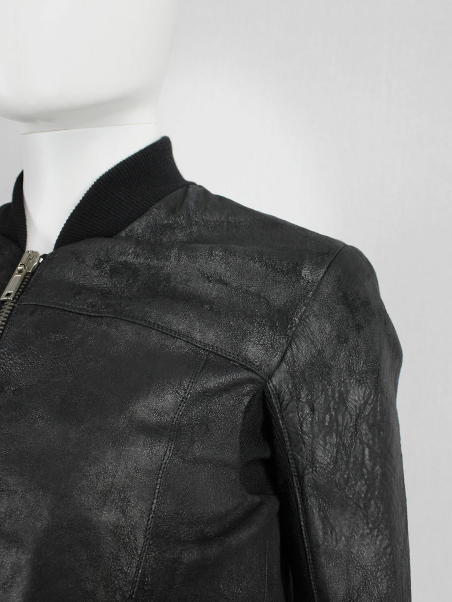 vaniitas vintage Rick Owens black leather bomber jacket with pleated back (7)