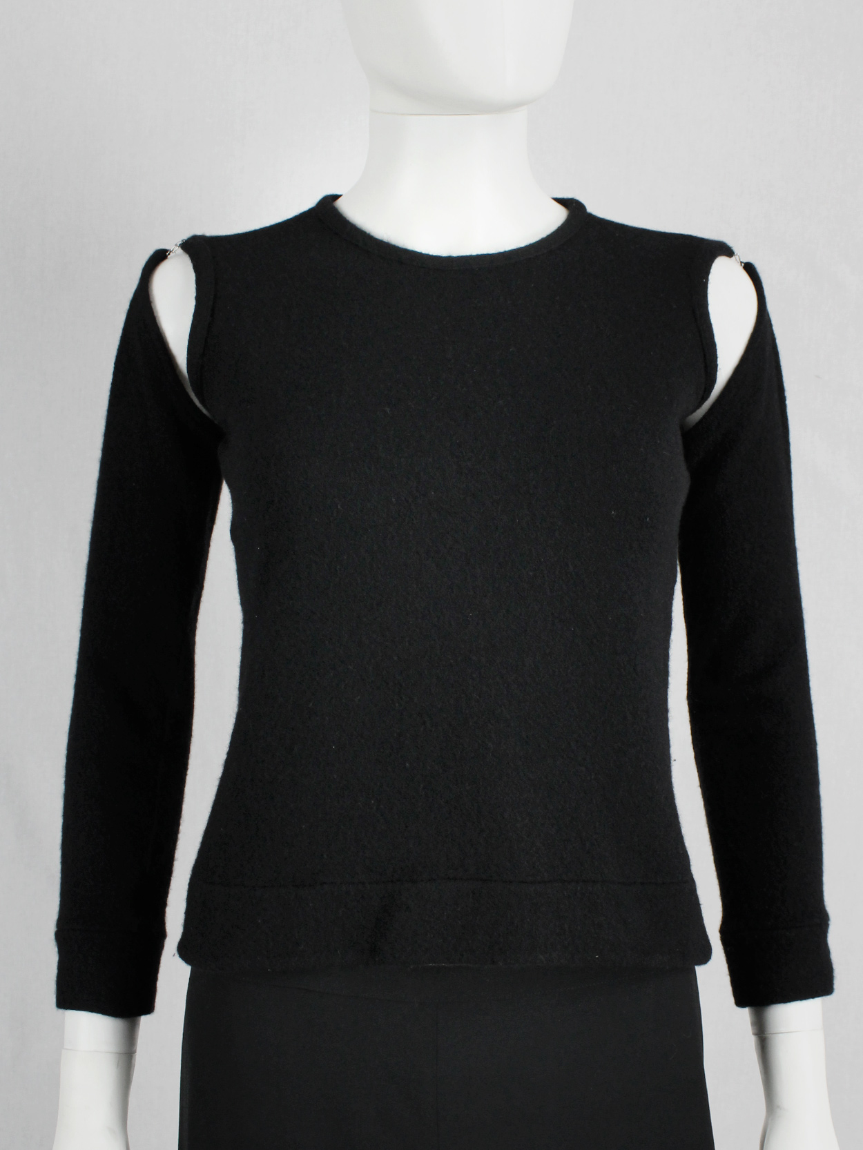 vintage A F Vandevorst black crop top with long detachable sleeves (3)