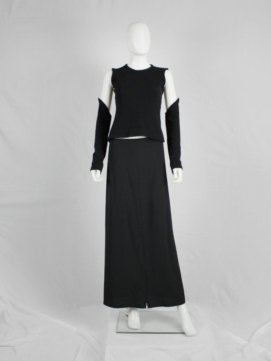vintage A F Vandevorst black crop top with long detachable sleeves (5)