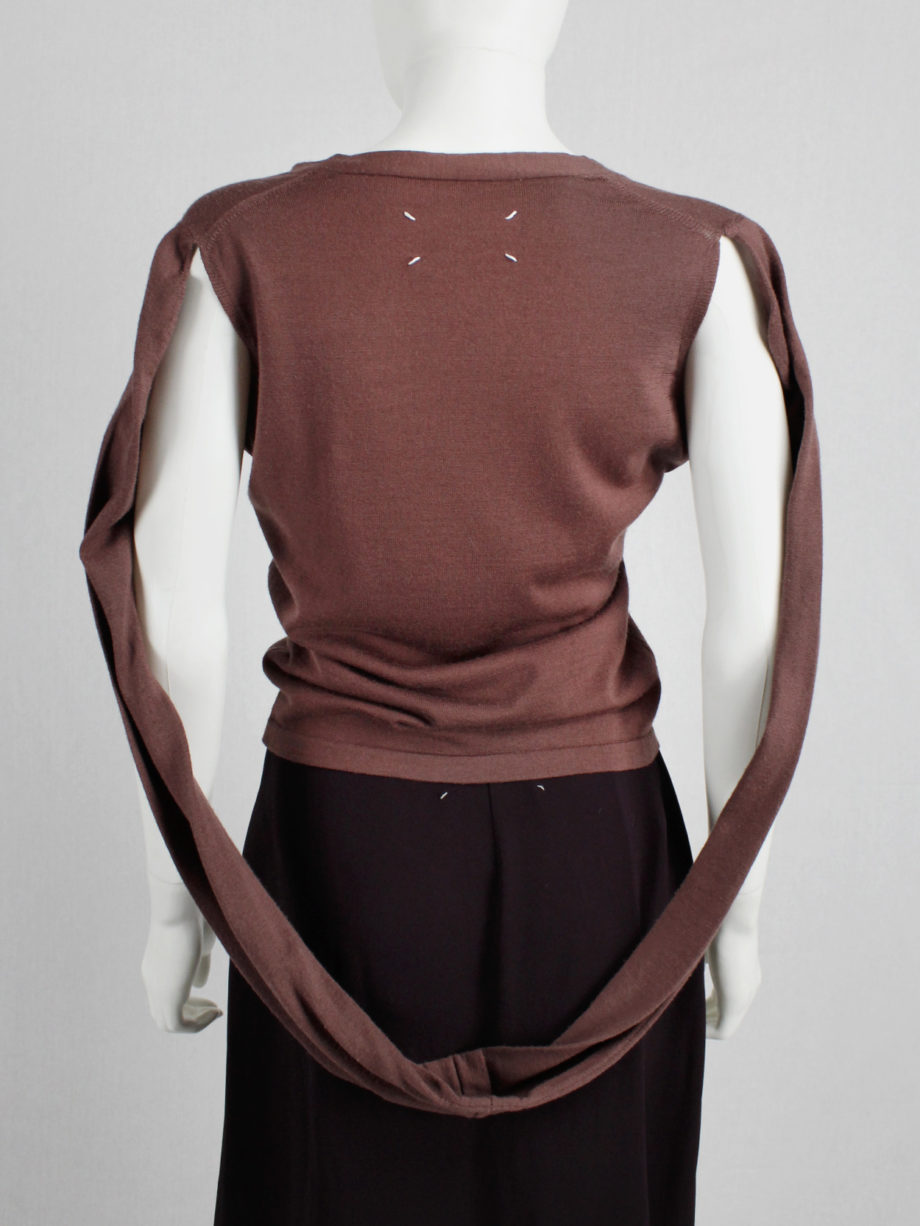 vintage Maison Martin Margiela orange jumper with sewn-together sleeves fall 2005 (1)