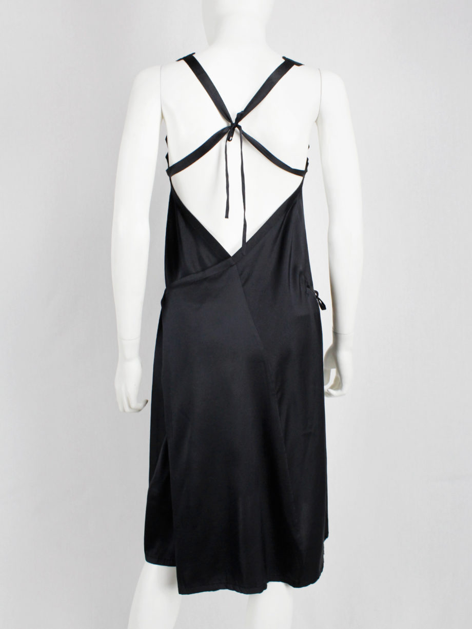 Ann Demeulemeester black dress with open back and tied straps spring 2003 (5)