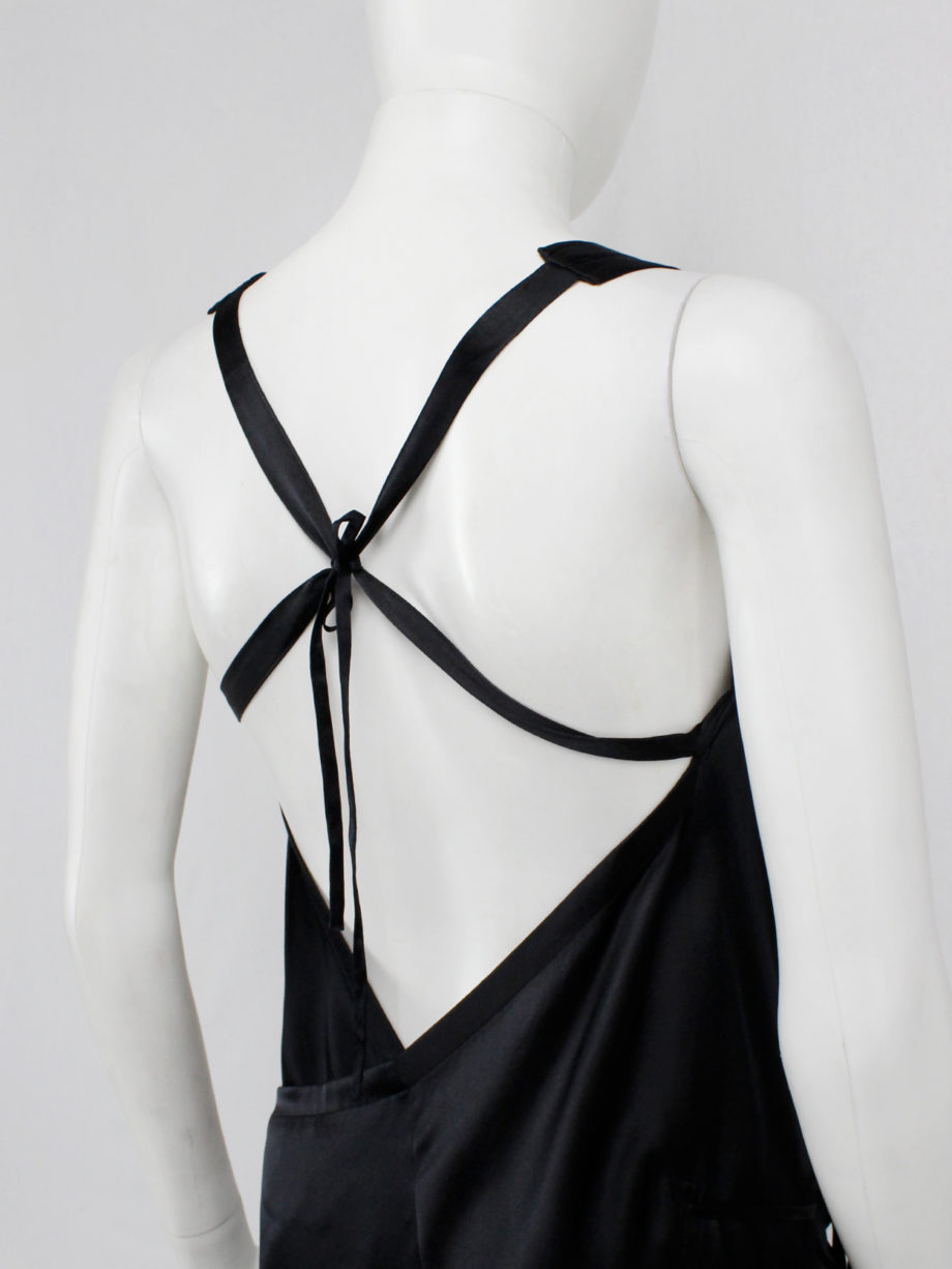 Ann Demeulemeester black dress with open back and tied straps spring 2003 (8)